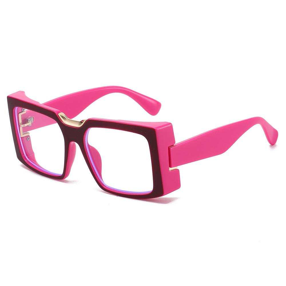 New Color Splicing Square Anti Blue Light Glasses Ins Advanced Simple Anti Mobile Phone Computer Radiation Unisex Punk Glasses