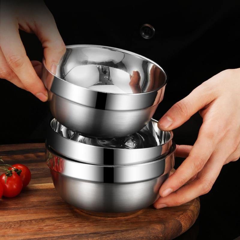 

Чаша из нержавеющей стали 304, бытовая двухслойная термоизоляция, чаша против ожогов, 12 см/14 см/