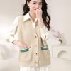 Autumn Women's Vest Cardigan Sweater Loose Fashion Vest Knitted Vest Top Spring and Autumn