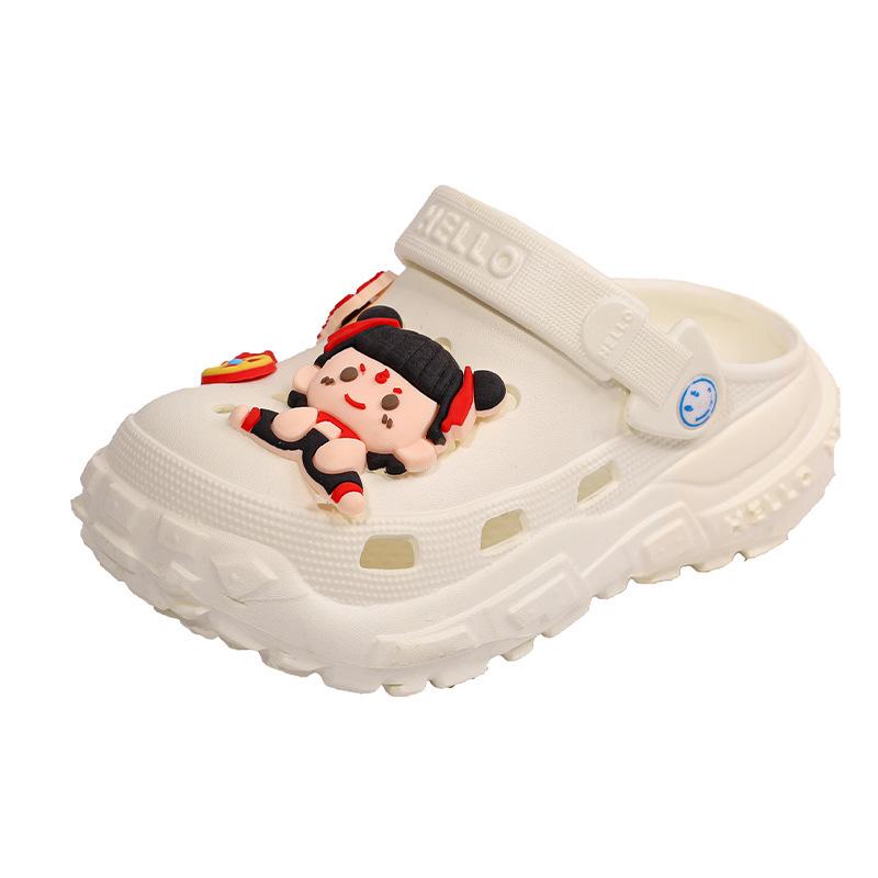 

Дитячі пляжні сандалі 2025 року, водонепроникні, нековзкі, з м якою підошвою, з мультяшним дизайном, для активного відпочинку батьків та дітей 24-25 білий