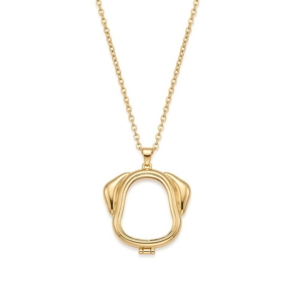 Adjustable Pendant Pet Dog Necklace Gold Plated Photo Locket Necklace  Women Girls