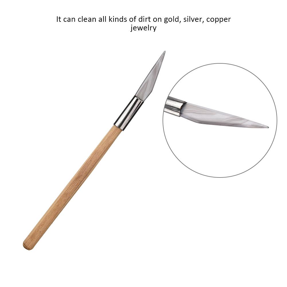 Knife Tipped Wooden Handle Agate Knife Burnishing Polishing Jewelry Tool