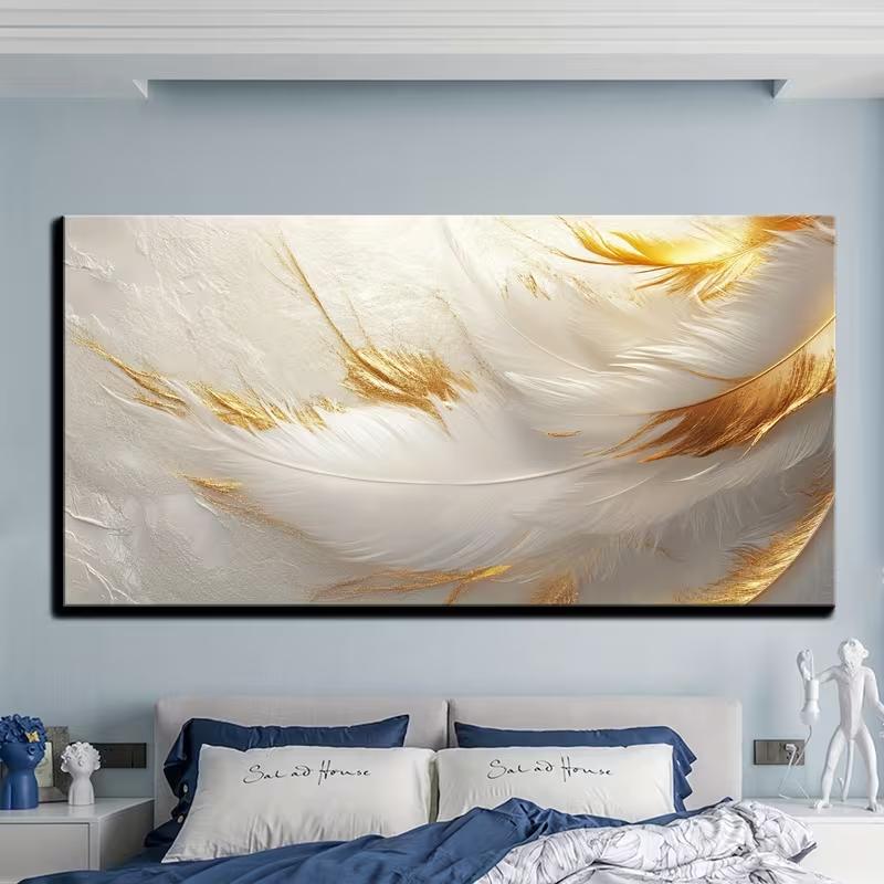 

A Colorful Abstract Oil Painting with Texture, Modern Home Decoration Wall Painting, 20x40cm No Framed