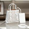 Borsa da Donna in Pelle Bohemien 20 Borsa Cesto di Verdura Traforata Pelle di Vitello Romantica Francese Borsa a Tracolla Portatile