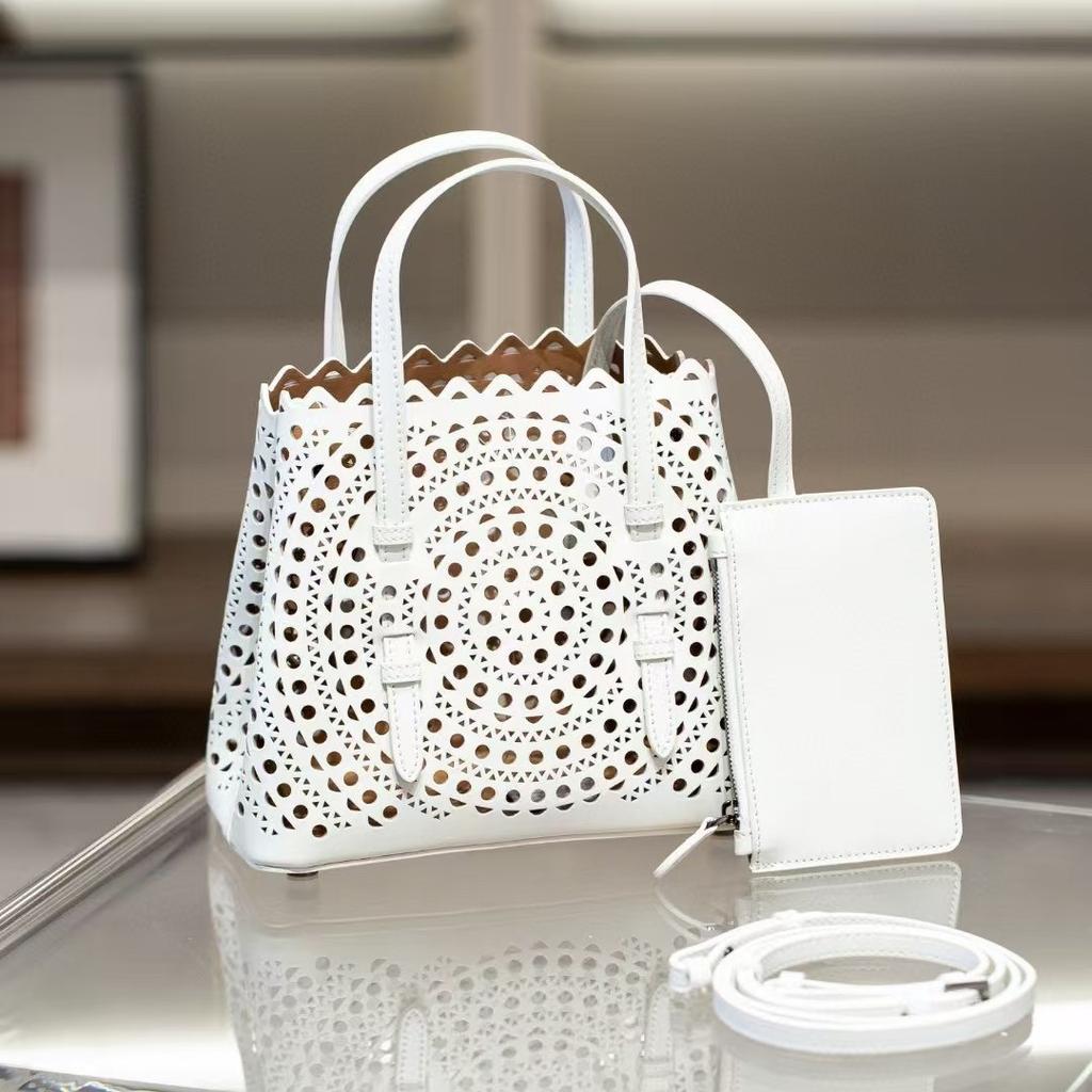 Borsa da Donna in Pelle Bohemien 20 Borsa Cesto di Verdura Traforata Pelle di Vitello Romantica Francese Borsa a Tracolla Portatile