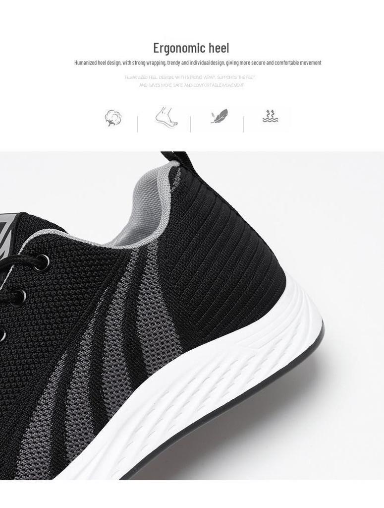 Men's 2025 Trendy Breathable Lace-up Sneakers: Fashionable, Lightweight, Casual Korean-Style Running Shoes.