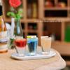 4PCS 1:12 Dollhouse Miniature Cocktail Tray Model Beverage Toys DIY Accessories Micro Scene Decoration