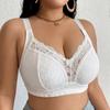 Unterwäsche Übergröße Spitze Drahtloser BH Deep‑V Push‑Up Brustvergrößernd Seitenhalt Anti‑Hänge BH für Damen