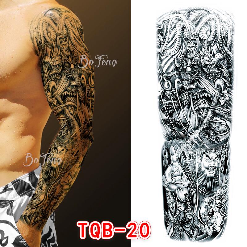 Waterproof Full Arm Floral Tattoo Stickers - Cross-Border Design for Europe & America