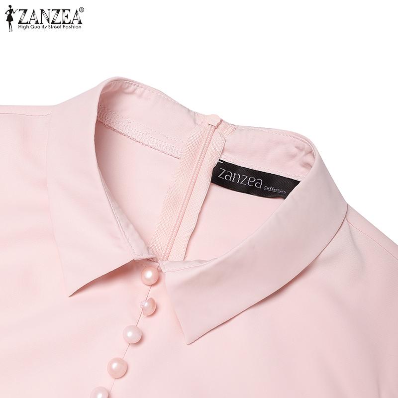 ZANZEA Women Summer Turn Down Collar Floral Half Sleeve Casual Dress