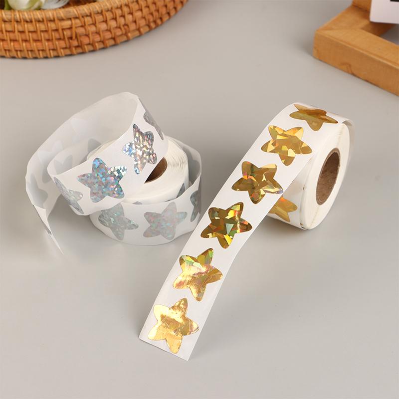 500Pcs Laser Star Stickers Labels Self-Adhesive Sticker Kid Rewards Stickers For Party Activity Gift Business Stationery Sticker