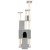 171649 vidaXL Cat Tree with Sisal Scratching Posts Light Grey 190 Cm