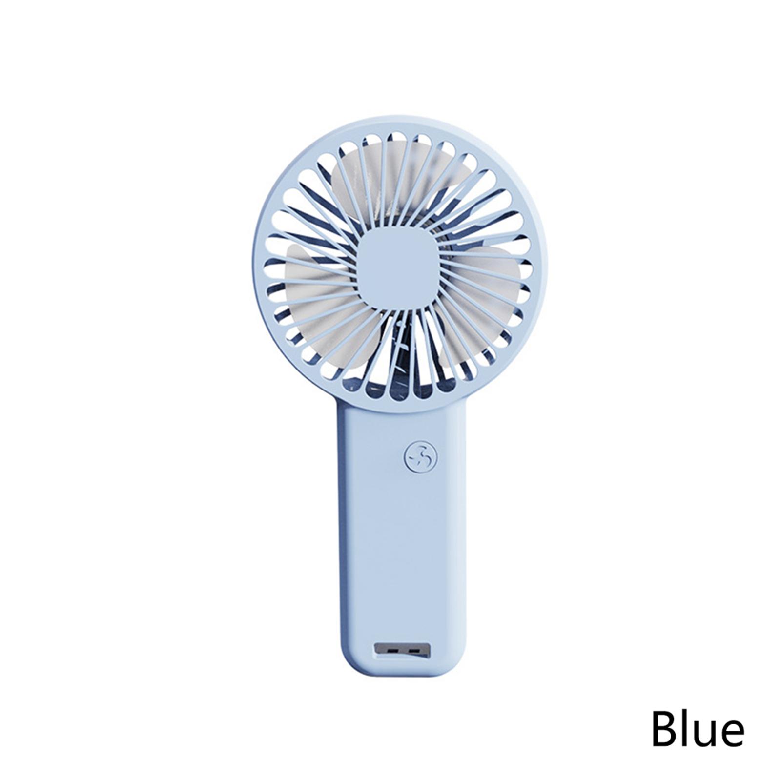 Portable Mini Fan With Base 3 Speeds Usb Rechargeable Outdoor Portable Handheld Fan With Phone Holder blue#0