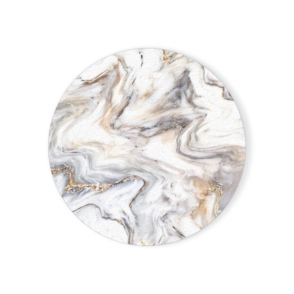 Round Absorbent Ceramic Stone Coasters Set with Cork Base Marble Coasters for Table Housewarming Gift for Home Decoration