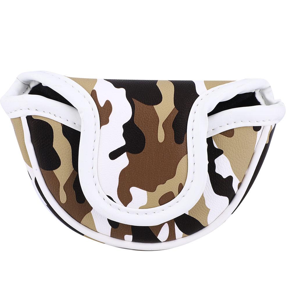 PU Leather Camouflage Semicircular Waterproof Magnetic Buckle Golf Putter Head Cover Club Headcovers