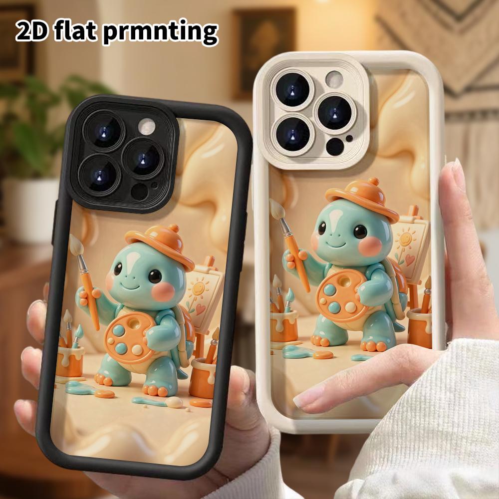 Phone Case: 2D Flat Design Suitable for iPhone 18 17 16 15 14 13 Pro Protective Case, Featuring a Little Turtle Drawing, Perfect Christmas and Hallowe