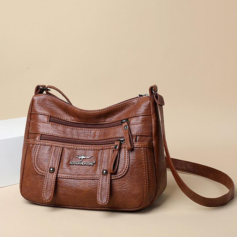 Soft PU Leather Women Tote Bag Large Capacity Faux Cowhide Leather Fashionable Shoulder Crossbody Bag for Women