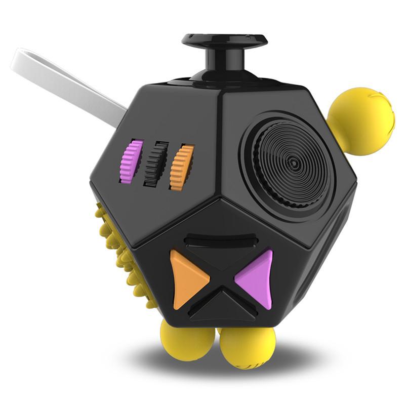 12stranná Fidget kostka Senzorické hračky Ulevuje od stresu a úzkosti Antidepresivní kostka pro děti a dospělé s ADHD ADD OCD Autismem