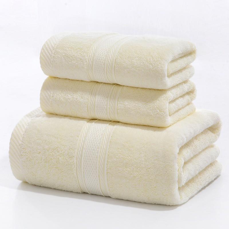 Bamboo fiber towel Bath towel Flat weave water absorption does not fade Plain color broken file Face towel