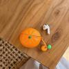 Cute Simulation Orange Headphone Cover for Apple Airpods 1/2 3 4 with The Same Pendant Fun Drop-proof Soft Case