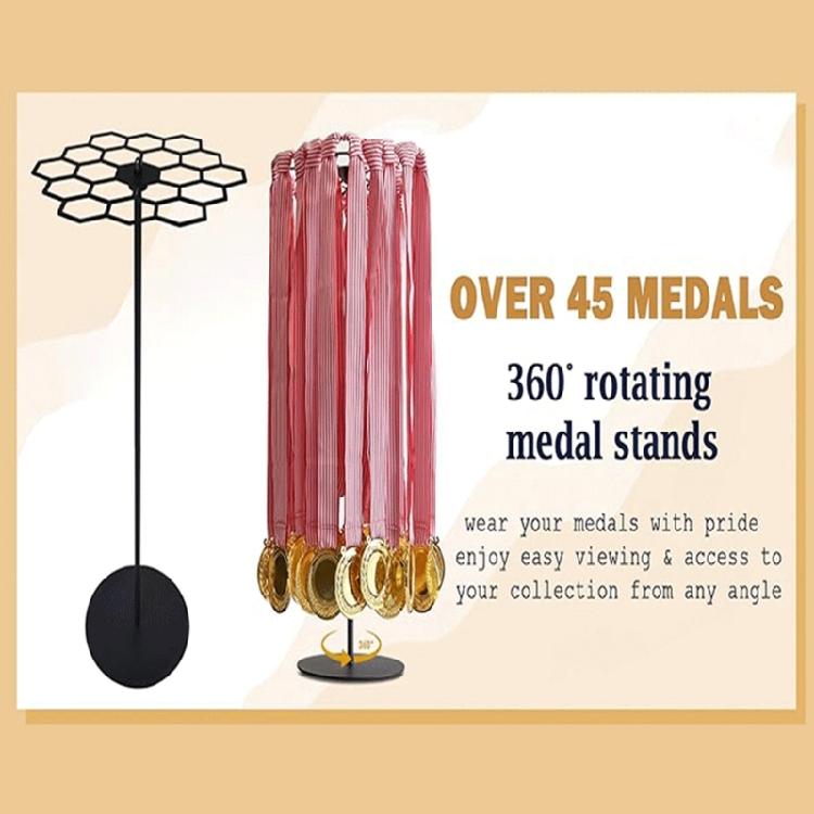Medaillen-Präsentationsständer Drehbarer Metallständer Verstellbarer Ständer Stilvolles Medaillen-Präsentationsregal Geeignet für sportliche Leistungen