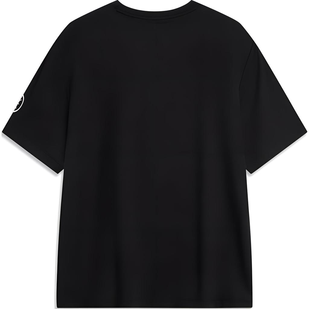 Li Ning Wade Series Letter Round Neck Comfortable Short Sleeve T-Shirt Men Tops Black ATSU569-2