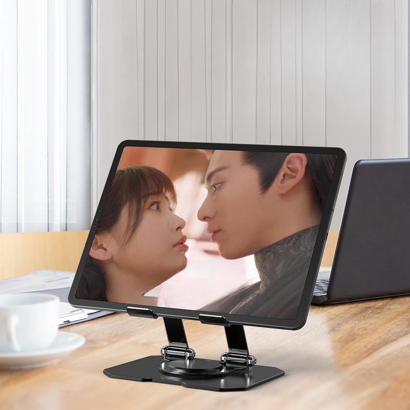 1Pc The New Model Is Suitable for Tablet Holder, Computer Folding and Rotating Desktop, Universal Student Online Class Conference, Metal Support.