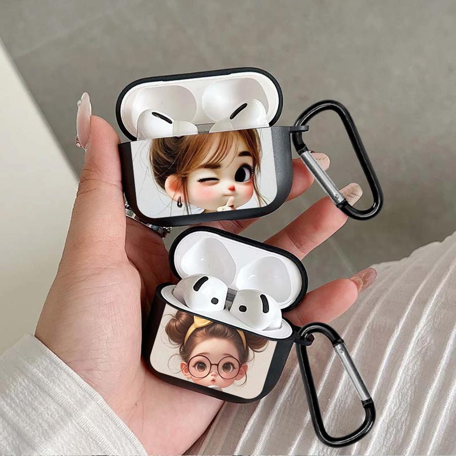 Bun Hairstyle Girl Case For Airpods Pro 3 Pro2 2 Pro3 4 1 Earphone Cases Cover
