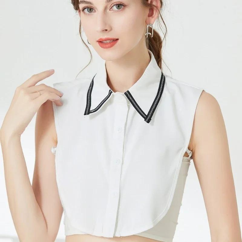 Perfect Match Fashion Pointed Detachable Collar Women Sweater Shirt Fake Collar Blouse Lace False Tie Lapel Blouse Top Clothes Accessories