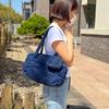 Olivia Pop OP_M2406 denim Soft Boston Shoulder Bag + Mini Pouch