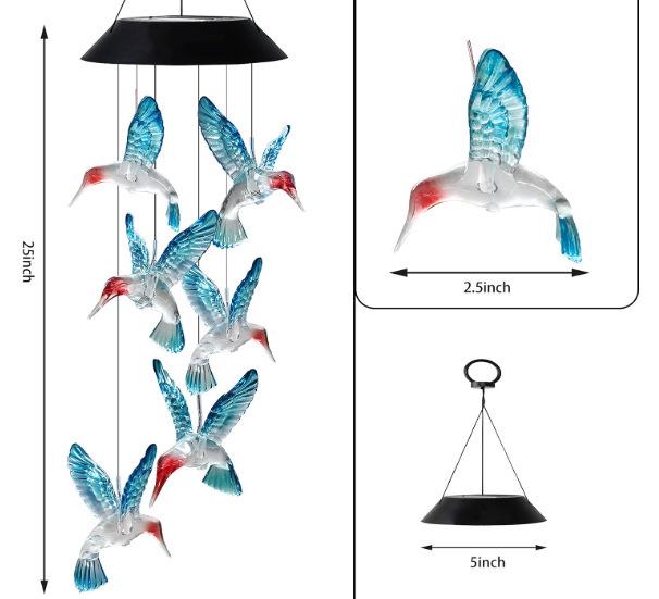 

Солнечные ветровые колокольчики - наружные водонепроницаемые садовые и праздничные подвесные украшения