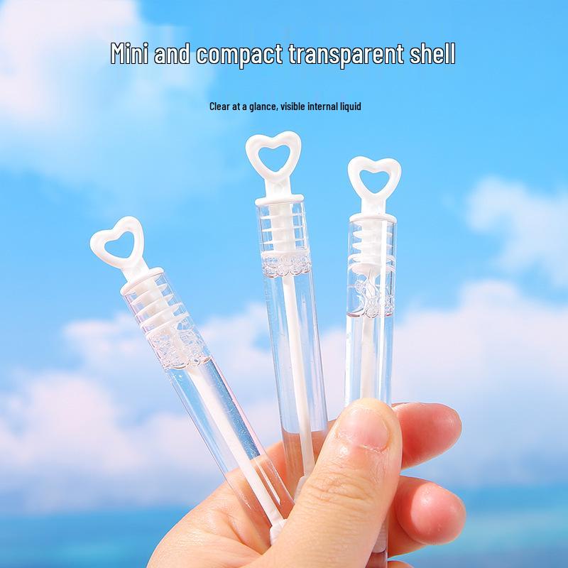 Unbreakable Mini Heart-Shaped Bubble Wand for Weddings, Festivals, and Parties.
