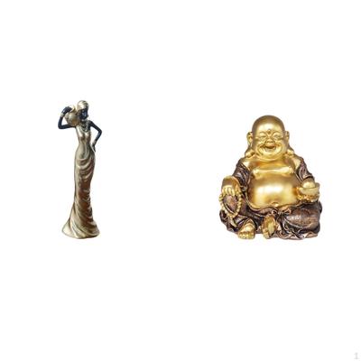 African Tribal Lady Buddha Sculpture Vintage Feng Shui Tabletop Ornament Decorative Figurine for