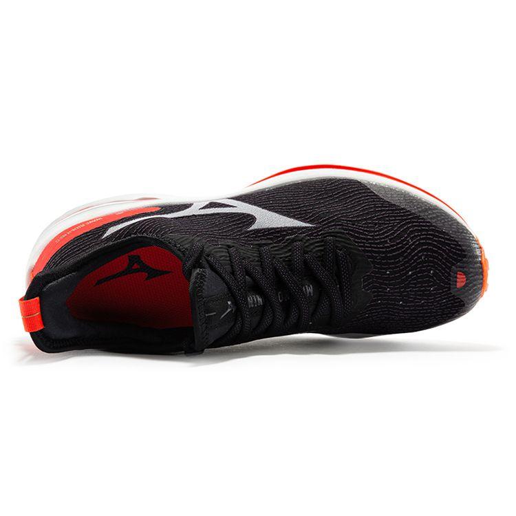 Mizuno Wave Rider Neo 1 Lace-Up Fabric Synthetic Leather Slip-Resistant Durable Breathable Low-Top Running Shoes Women sneaker Black Red J1GD207802