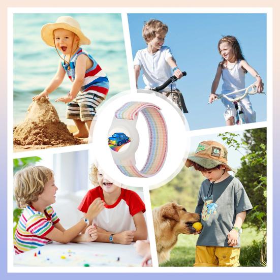 Brățară Tracker pentru Copii Husă Protectoare Rezistentă la Uzură Impermeabilă Instalare Simplă Ajustabilă Anti-Pierdere Bandă Ceas pentru AirTag