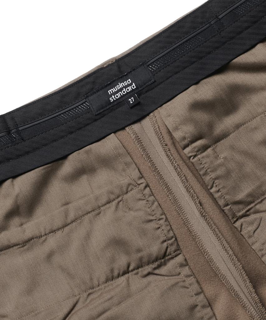MUSINSA STANDARD WOMAN Women'S Heavyweight Fleece-Lined Wide Hidden Elastic Waist Slacks [Dusty Beige]