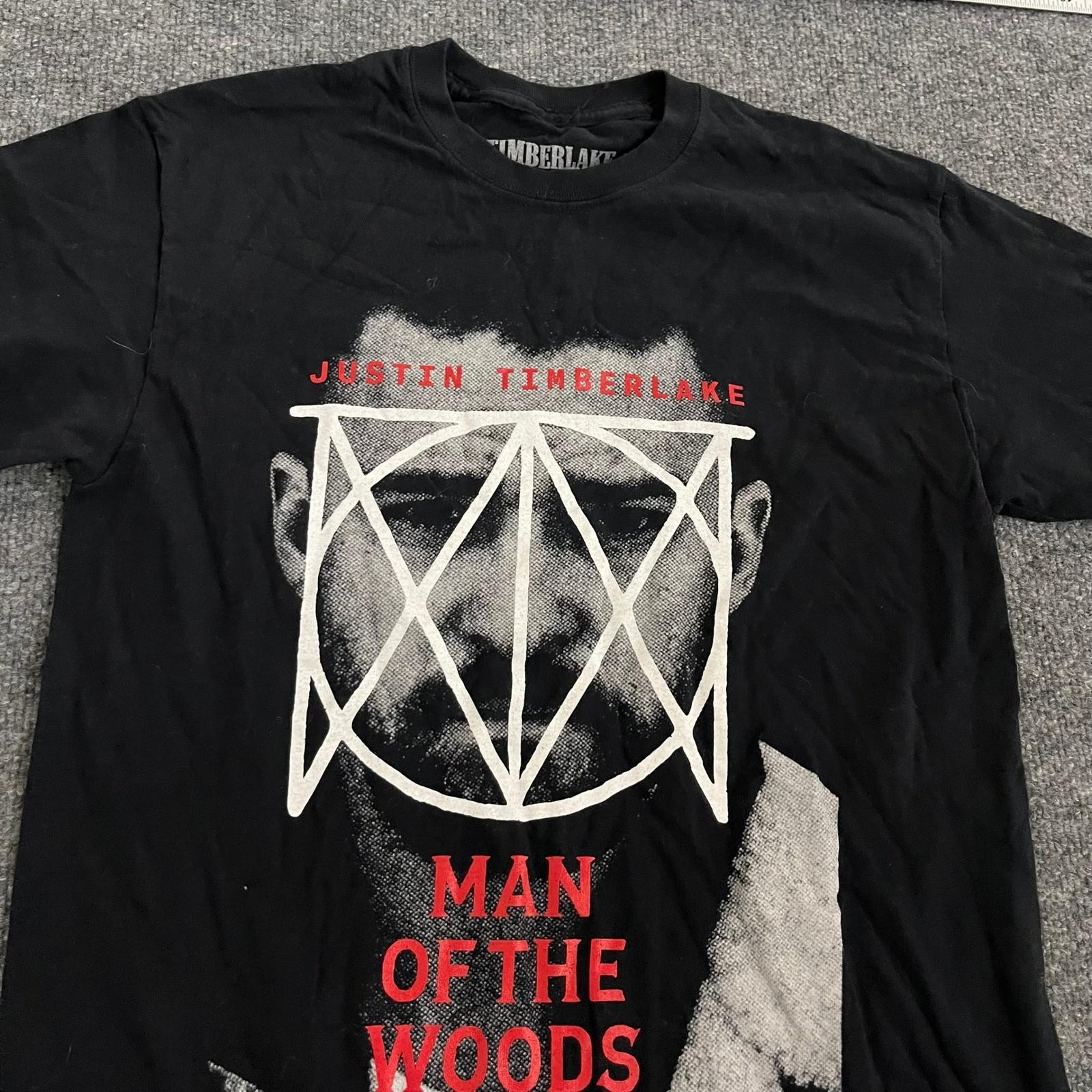 Justin Timberlake T-Shirt Mens Size M Black Man of the Woods Tour Graphic XXL