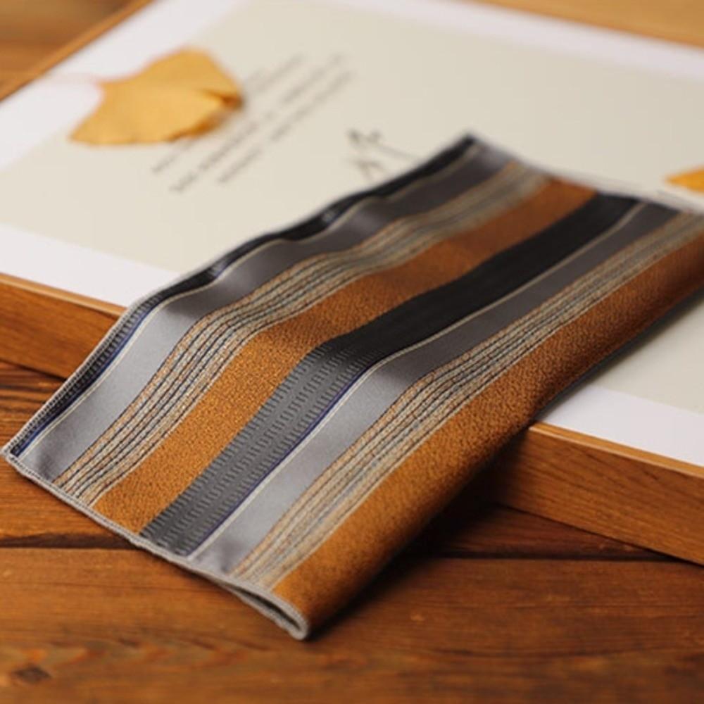 2-Piece Set Narrow Neck Tie Set 8cm Suit Pocket Square Elegant Look Striped Neckties Wedding Attire