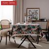 1PC Nuan Series Artistic Jacquard Romantic Style Polyester Tablecloth with Tassels for Dining Table Coffee Table Makeup Table Home Decor