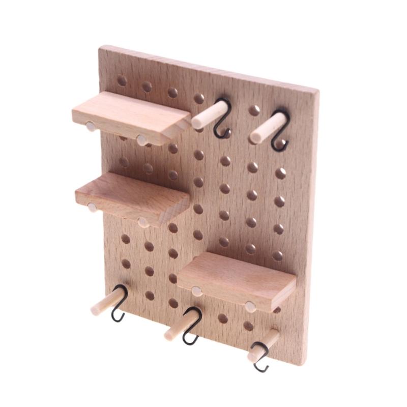 

Compact Dollhouses Wall Organizer With DIY Wooden Miniature Shelf For Scene Decoration 1