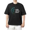 Light Up The Stars Men and Women Same Style High Street Style Loose Tshirt Cotton Letter Print
