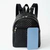 Elegant PU Leather Bag Korean Style Kids Mini Bag Fashion Triangular Stripes Backpack  Students