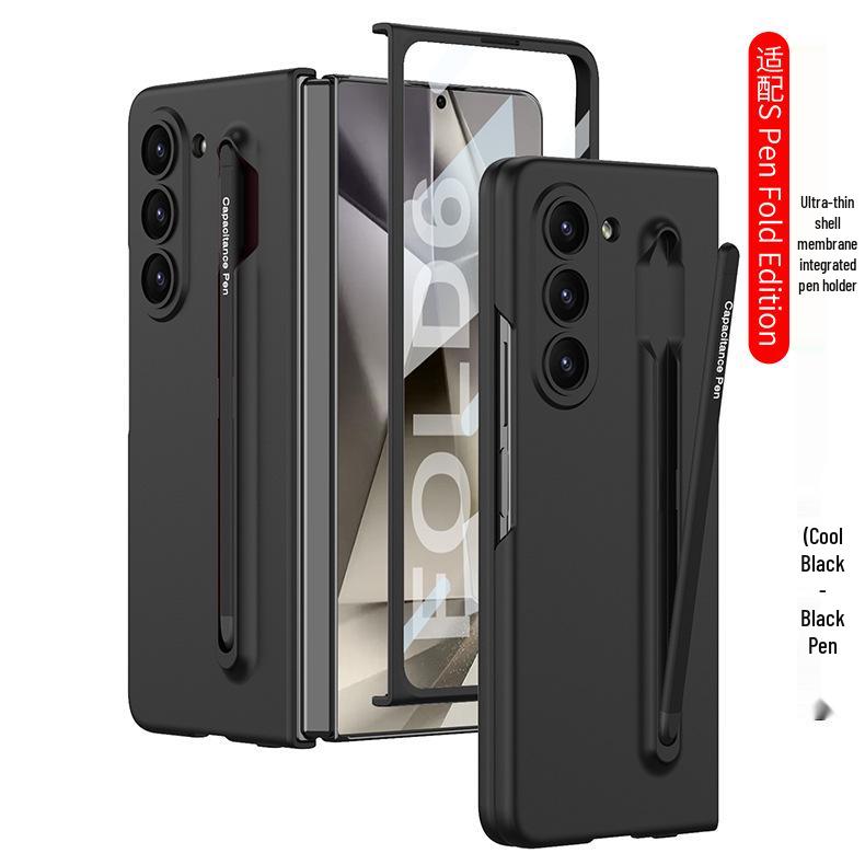 

Samsung Z Fold6 Ultra-Thin Frosted Phone Case with Pen Slot - Solid Color Protective Cover Includes Pen