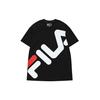 Color Block Letter Big Logo Print Loose Short Sleeve T-Shirt Men Tops Black T81M022118ABK