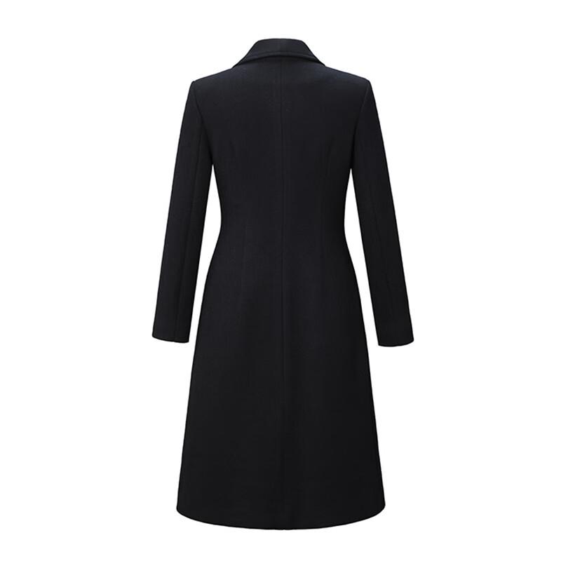 Women's New Chinese Style Padded Wool Blend Professional Long Coat