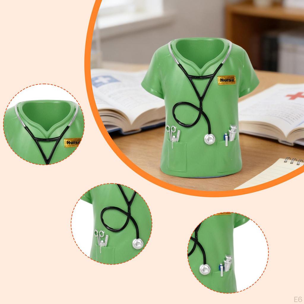 Nurse Scrub Top Pen Holder Gift Pencil Tabletop Ornament for Desk Shelf