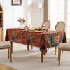Nieuw Kleurrijk Tafelkleed met Franjes en Gedrukt Patroon Stofdichte Eettafelhoes Waterdicht Rechthoekig Salontafelkleed voor Thuisgebruik