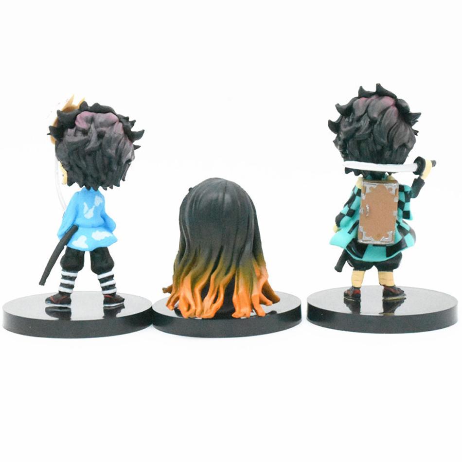 6pcs/set Anime Demon Slayer Figure Kimetsu No Yaiba Figure Q Posket Kamado Tanjirou Kamado Nezuko Agatsuma Figure Toys 7cm