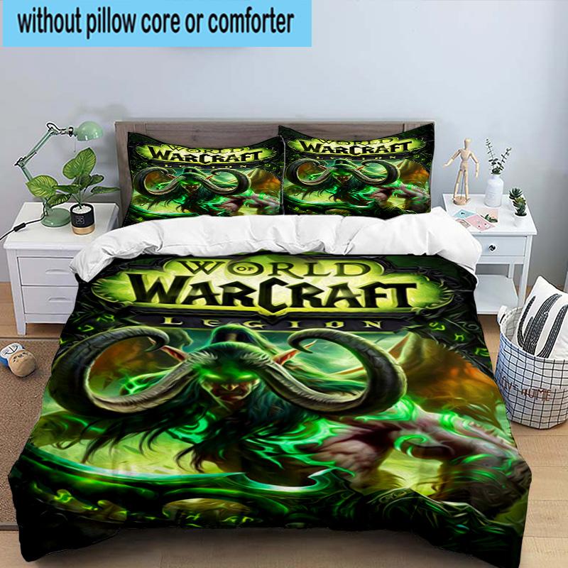 3PCS Warcraft Game 3pcs Bedding,Including 3PCS Duvet Cover And 2pcs Pillowcases Perfect for Christmas,Ideal for Bedroom, Dormitory
