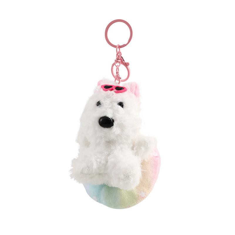Adorable Plush Westie Dog Keychain Creative Cartoon Bag Charm Perfect Gift